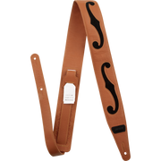 Gretsch - Gretsch® F-Holes Leather Strap - Orange and Black - 3" - 922-4362-100
