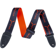 Gretsch - Gretsch® Wing Logo Pattern Strap - Black with Orange Logos - 922-9464-002