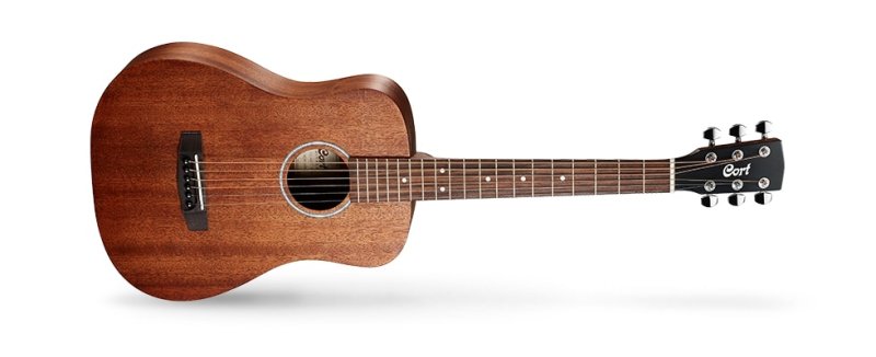 Cort Guitars - Ad Mini M All Mahogany Acoustic Guitar With Gig Bag, Open Pore - AD-MINI-M-BAG-OP