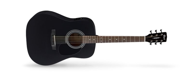 Cort Guitars - Standard Series Spruce Top Acoustic / Electric Guitar, Black Satin - AD810E-BKS