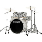 Sonor - AQ1 Stage 5-Piece Drum Set With 22" Bass Drum & Hardware, Piano White - AQ1-STAGE-SET-PW