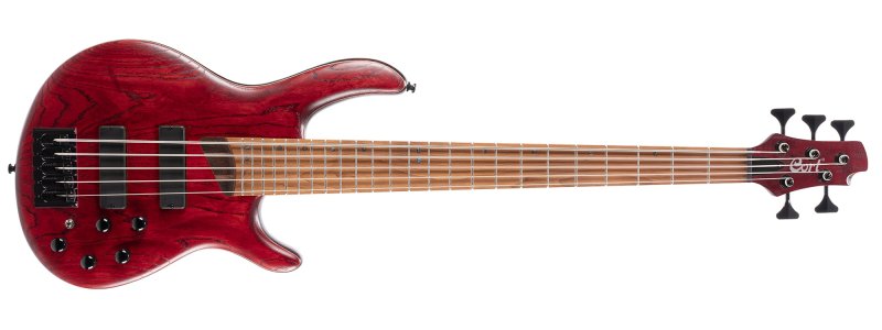 Cort Guitars - Artisan Series B5 Element 5-String Electric Bass, Open Pore Burgundy Red - B5-ELEMENT-OPBR
