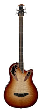Ovation - Celebrity Elite Exotic Mid Quilt Maple Acoustic / Electric Bass, Cognac Burst / Natural Gloss - CEB44X-7C
