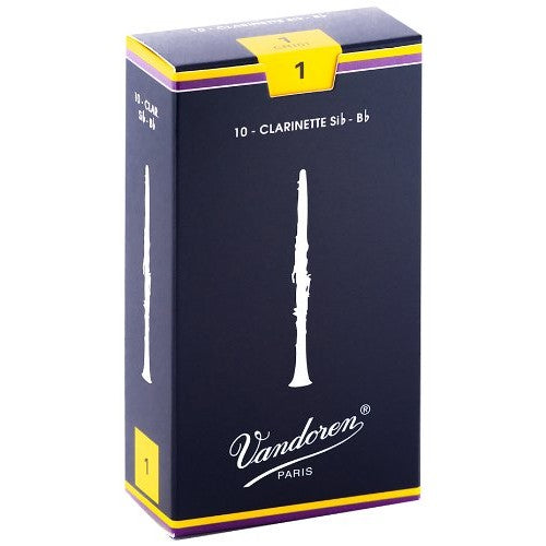 Vandoren - Bb Clarinet Traditional Reeds Strength 1; Box of 10 - CR101