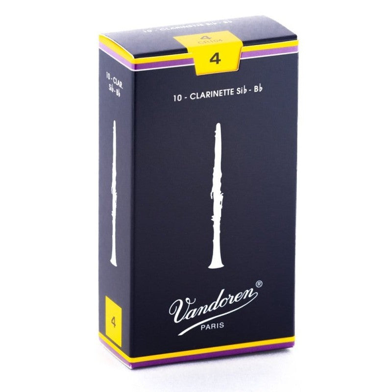 Vandoren - Bb Clarinet Traditional Reeds Strength 4; Box of 10 - CR104