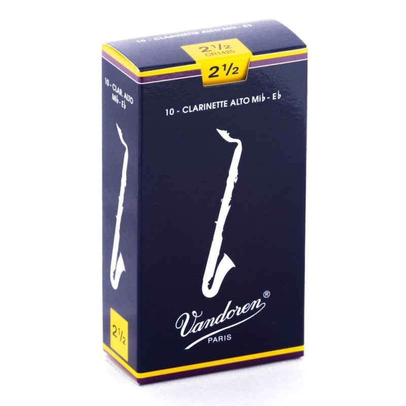 Vandoren - Alto Clarinet Traditional Reeds Strength 2.5; Box of 10 - CR1425