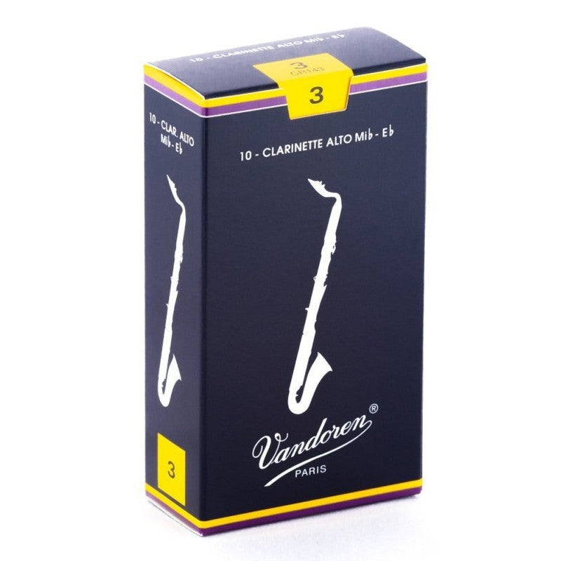 Vandoren - Alto Clarinet Traditional Reeds Strength 3; Box of 10 - CR143