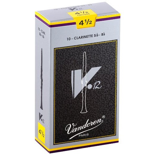 Vandoren - Bb Clarinet V.12 Reeds Strength 4.5; Box of 10 - CR1945