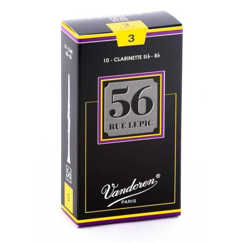 Vandoren - Bb Clarinet 56 Rue Lepic Reeds Strength 3; Box of 10 - CR503