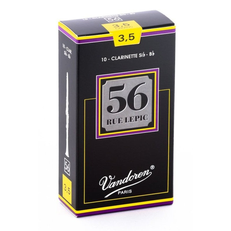Vandoren - Bb Clarinet 56 Rue Lepic Reeds Strength 3.5; Box of 10 - CR5035