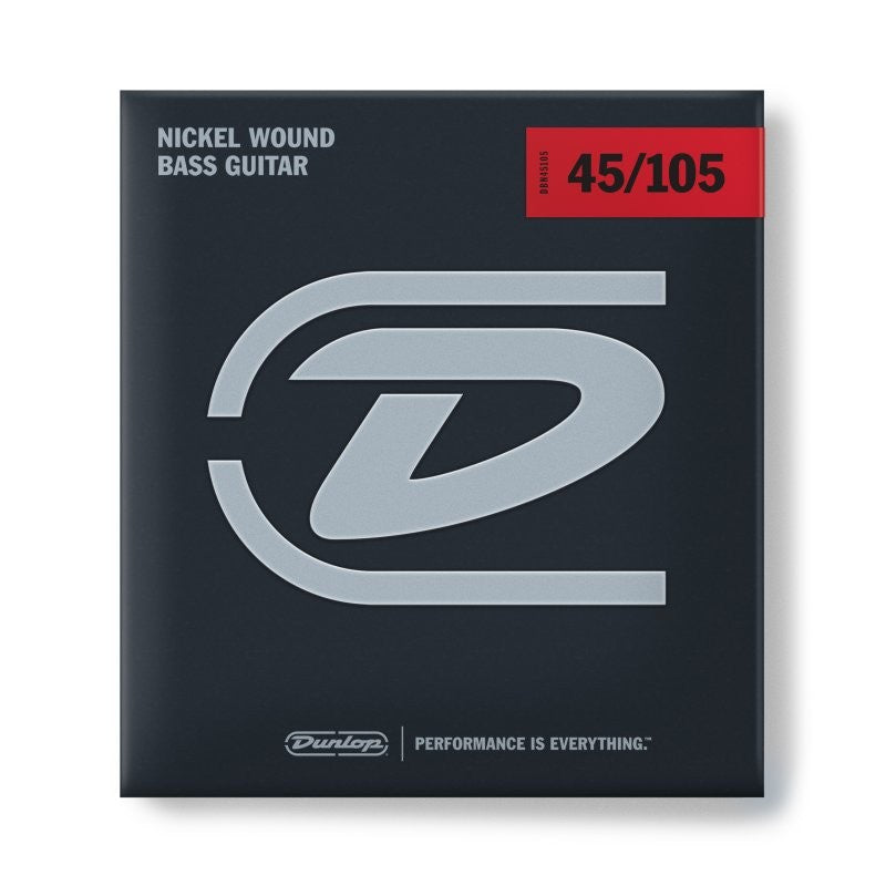 Dunlop - Nickel Wound Bass Strings, Medium, .045–.105, 4 Strings / Set - DBN45105