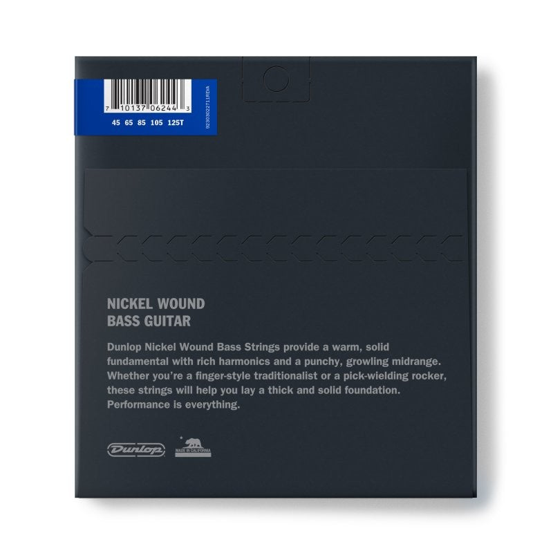 Dunlop - Nickel Wound Bass Strings w/ Tapered B, Medium, .045–.125, 5 Strings/Set - DBN45125T