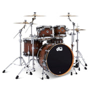 DW Drums - DWe 5-Piece Wireless Acoustic/Electronic Drum Kit Bundle - DEKTEX05TBCMBCP Candy Black Burst Over Curly Maple Exotic