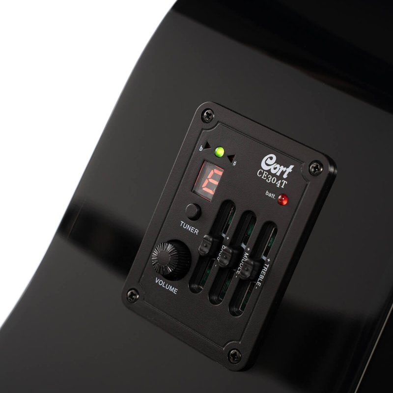 Cort Guitars - Earth Series Acoustic/Electric Guitar, Black - EARTH60CE-BK