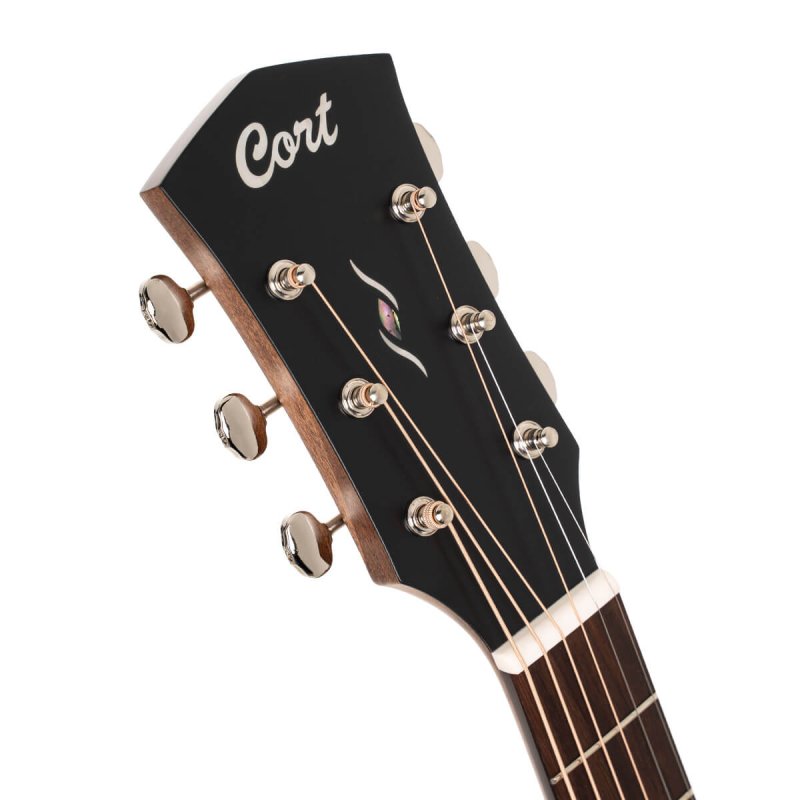 Cort Guitars - Essence Series Grand Auditorium Acoustic Guitar - Black Top Semi Gloss - ESSENCEGA4BTSG