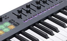 Novation - 61-Key MIDI Controller Keyboard with 16 RGB-backlit Pads, 8 Knobs, 9 Faders, and Pitch Bend - FLKEY-61 