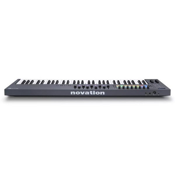 Novation - 61-Key MIDI Controller Keyboard with 16 RGB-backlit Pads, 8 Knobs, 9 Faders, and Pitch Bend - FLKEY-61 