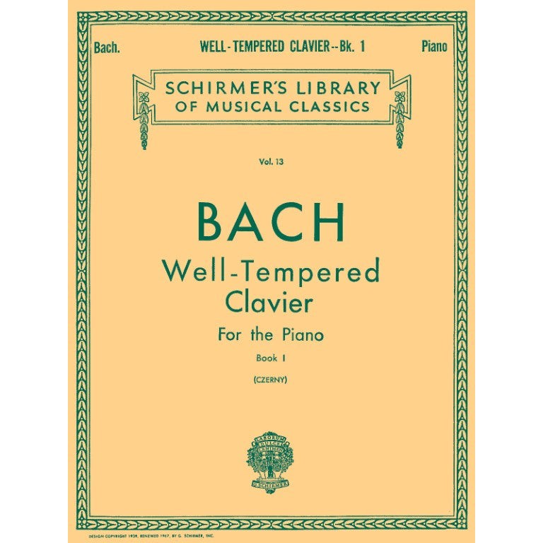 G. Schirmer, Inc. - J.S. Bach - Well-Tempered Clavier - For the Piano - Book I