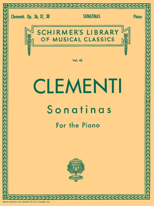 Schirmer - M. Clementi - 12 Sonatinas - For the Piano - Op. 36, 37, 38