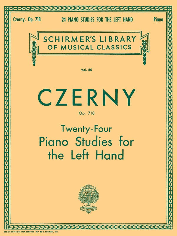 Schirmer - C. Czerny - Twenty-Four Piano Studies for the Left Hand - Op. 718