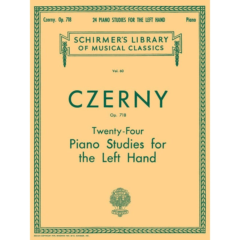 G. Schirmer, Inc. - C. Czerny - Twenty-Four Piano Studies for the Left Hand - Op. 718