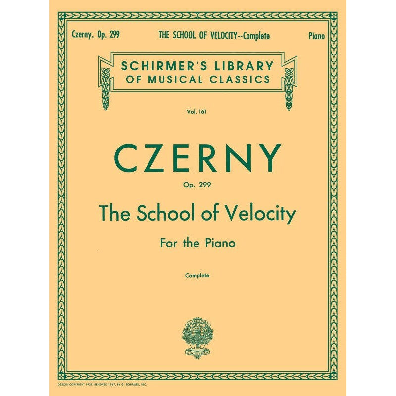 G. Schirmer, Inc. - C. Czerny - The School of Velocity - For the Piano - Op. 299