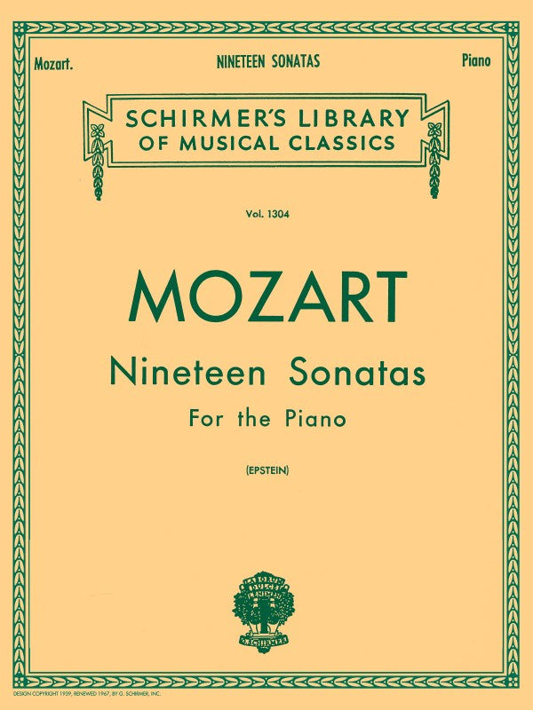 Schirmer - W.A. Mozart - Nineteen Sonatas - For the Piano