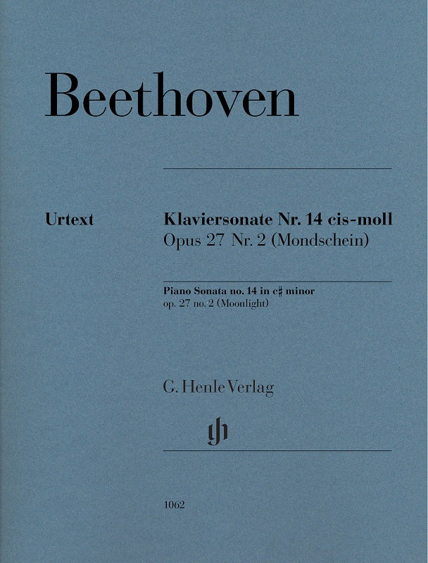 HL51481062 51481062 HN1062 HN 1062 G. Henle Verlag - L.V. Beethoven - Piano Sonata No. 14 C# Minor Op. 27 No. 2 (Moonlight)