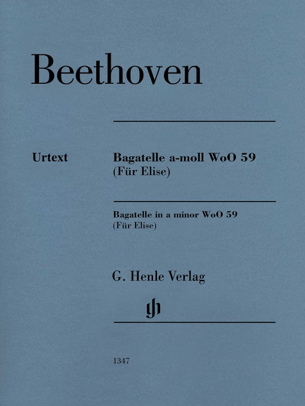 HL51481347 51481347 HN1347 HN 1347 G. Henle Verlag - L.V. Beethoven - Bagatelle in a minor WoO 59 (Für Elise)