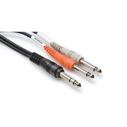Hosa - STP 201 Insert Cable- 1/4 in TRS to Dual 1/4 in TS- 1 m