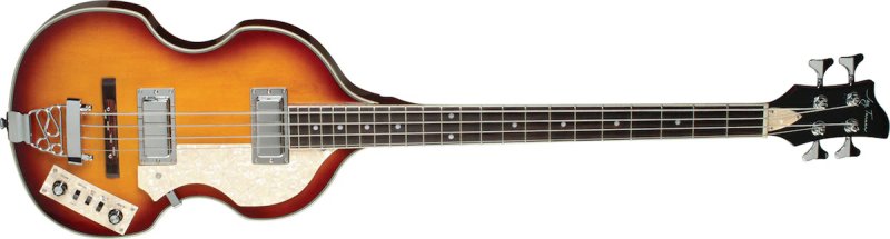 Jay Turser - Violin-Style 4-String Semi-Hollow Body Electric Bass, Vintage Sunburst - JTB-510-VS