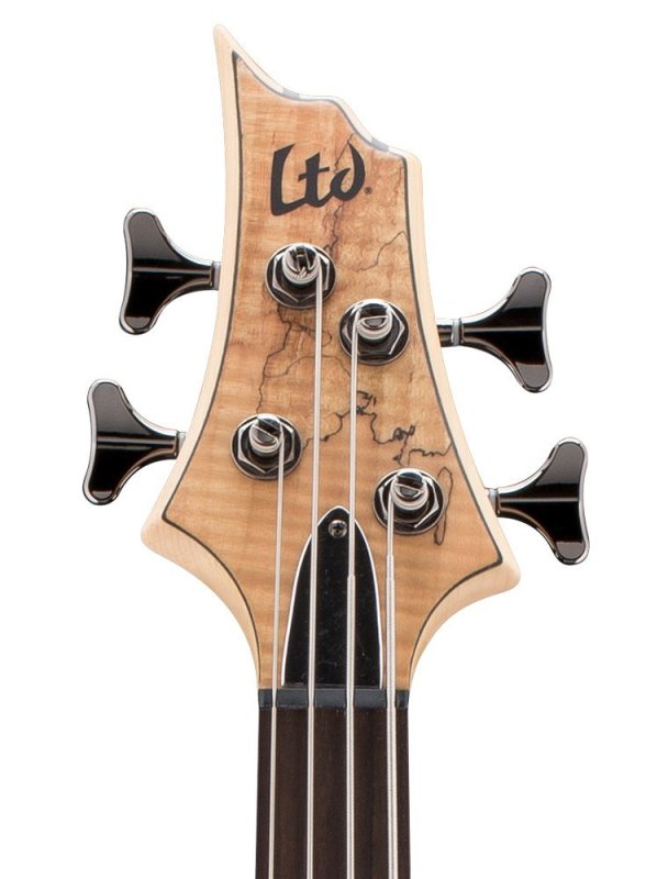 ESP - LTD Spalted Maple Natural Satin Left-handed Bass Guitar - LB204SMNSLH