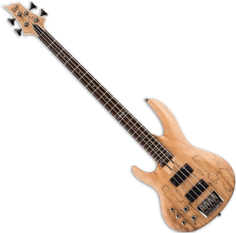 ESP - LTD Spalted Maple Natural Satin Left-handed Bass Guitar - LB204SMNSLH