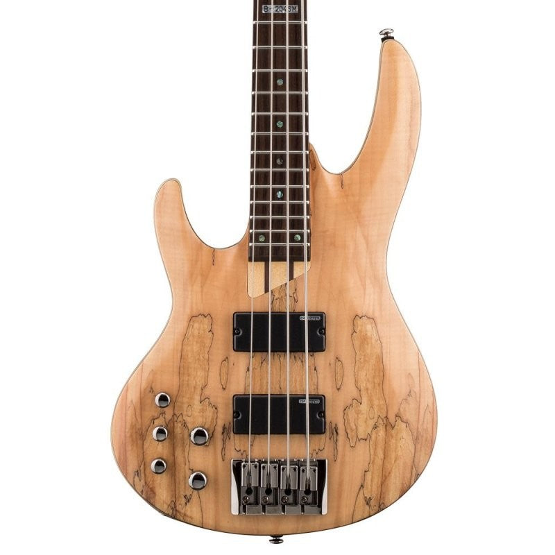 ESP - LTD Spalted Maple Natural Satin Left-handed Bass Guitar - LB204SMNSLH