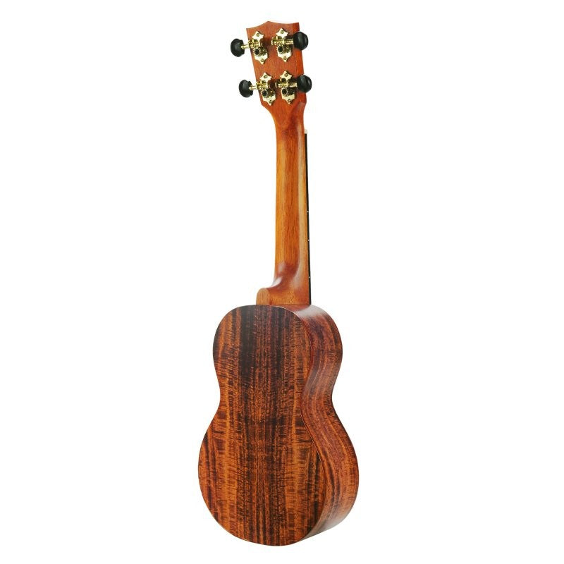 Mahalo Ukuleles - Artist Elite Series Photo Flame Koa Baritone Ukulele With Bag, Matt Finish - MA4KA