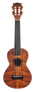 Mahalo Ukuleles - Artist Elite Series Photo Flame Koa Baritone Ukulele With Bag, Matt Finish - MA4KA