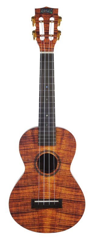 Mahalo Ukuleles - Artist Elite Series Photo Flame Koa Baritone Ukulele With Bag, Matt Finish - MA4KA