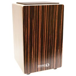 Mano Percussion - Cajon With Foam Seat Pad, Ebony Stripes - MP-CAJ100-ES