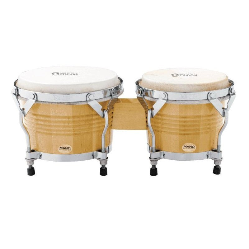 Mano Percussion - 7” & 8” Bongo Set With Traditional Rims, Natural - MP1778-NA