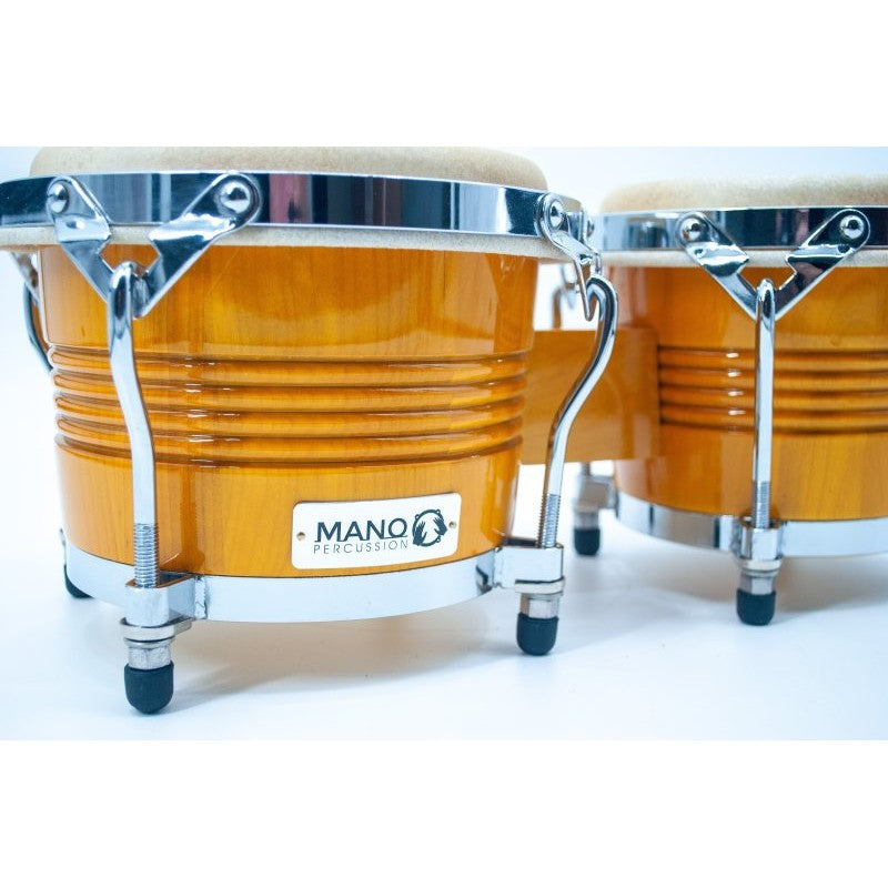 Mano Percussion - 7” & 8” Bongo Set With Traditional Rims, Natural - MP1778-NA