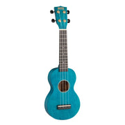 Mahalo Ukuleles - Slimline Series Soprano Ukulele With Carry Bag, Transparent Blue - MS1-TBU
