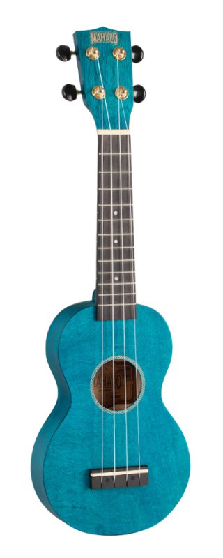 Mahalo Ukuleles - Slimline Series Soprano Ukulele With Carry Bag, Transparent Blue - MS1-TBU