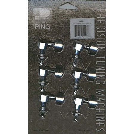 Ping - 6-in-line Screwless Mount Geared 6-left/Chrome Electric Guitar Tuner - P2652