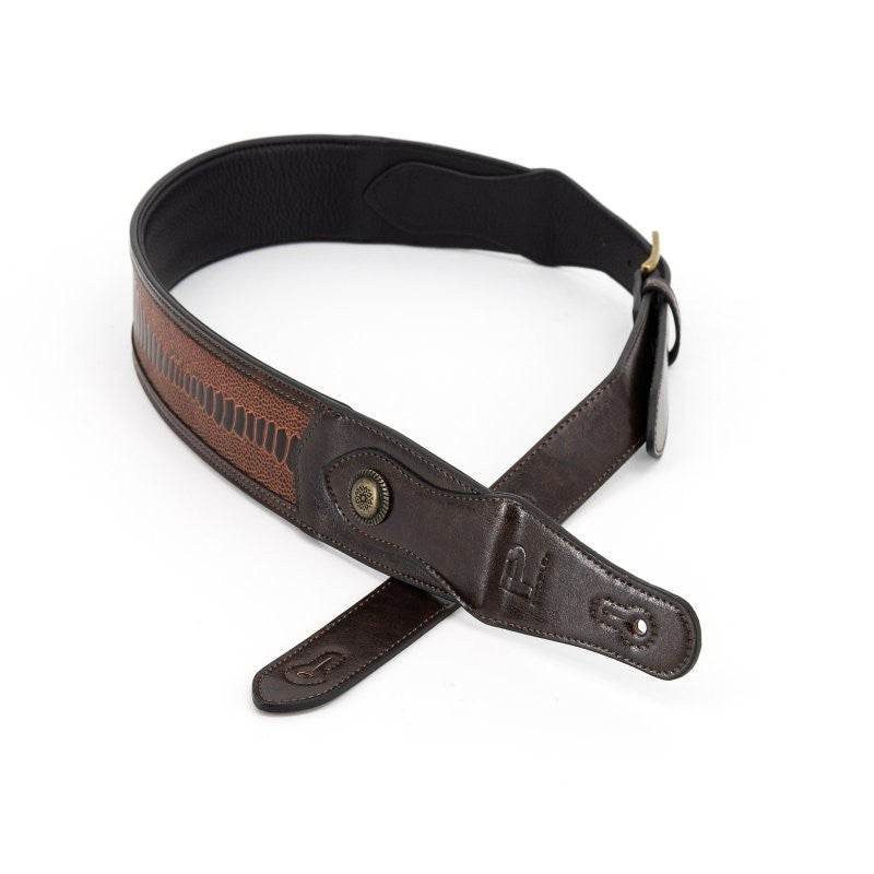 Profile - Western Strap with Brass Buckle, Brown Crocodile Pattern - PGS-EGL-6500-BR