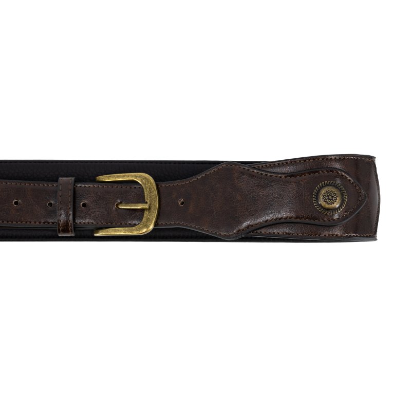 Profile - Western Strap with Brass Buckle, Brown Crocodile Pattern - PGS-EGL-6500-BR