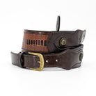 Profile - Western Strap with Brass Buckle, Brown Crocodile Pattern - PGS-EGL-6500-BR