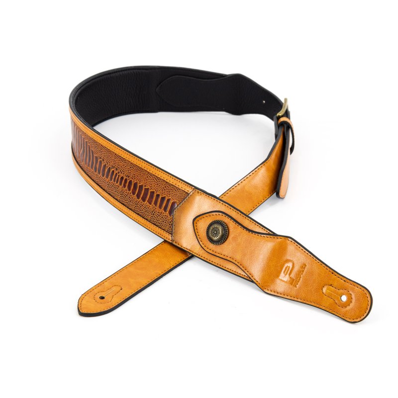 Profile - Western Strap with Brass Buckle, Tan Crocodile Pattern - PGS-EGL-6500-TN