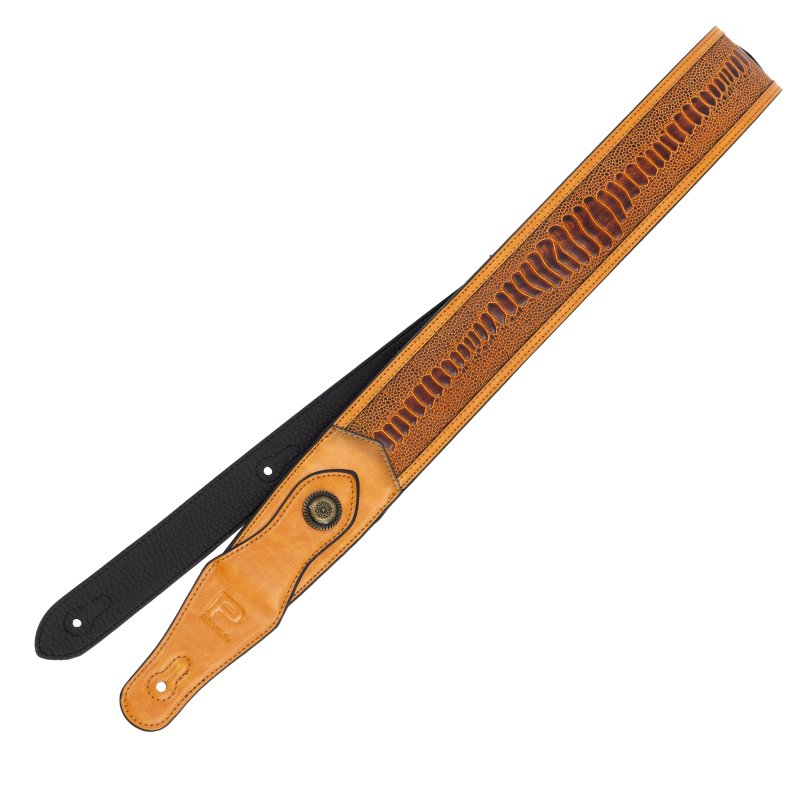 Profile - Western Strap with Brass Buckle, Tan Crocodile Pattern - PGS-EGL-6500-TN