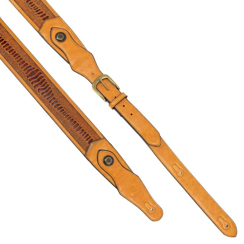 Profile - Western Strap with Brass Buckle, Tan Crocodile Pattern - PGS-EGL-6500-TN