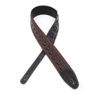 Profile - 2.5" Leather Strap with Burgundy Suede and Black Leather Arrow Pattern - PGS-GL-6200-BKRD